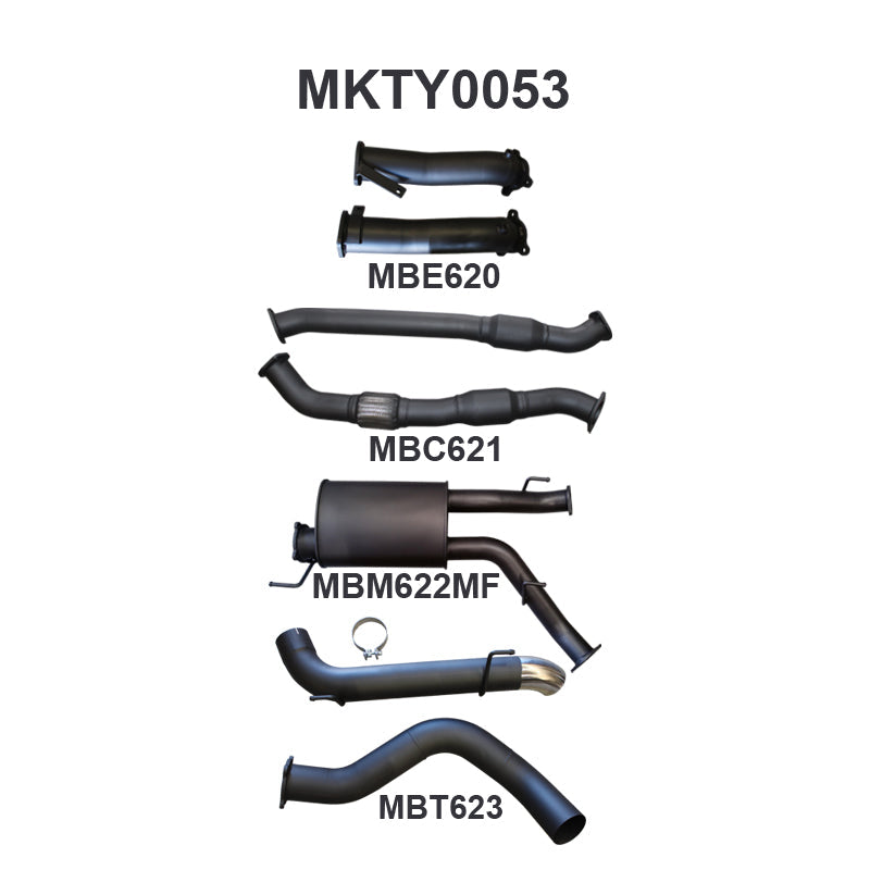 Manta Exhaust System - LandCruiser VDJ200 4.5L V8 Twin Turbo Diesel Wagon 2007-2015