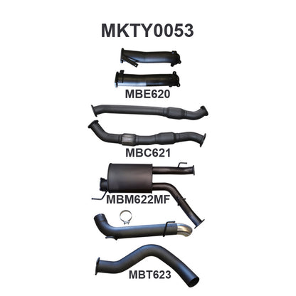Manta Exhaust System - LandCruiser VDJ200 4.5L V8 Twin Turbo Diesel Wagon 2007-2015