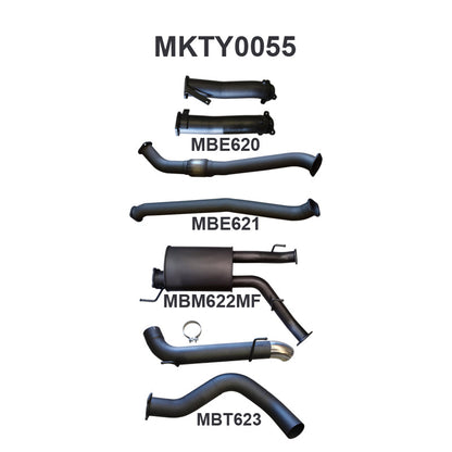 Manta Exhaust System - LandCruiser VDJ200 4.5L V8 Twin Turbo Diesel Wagon 2007-2015