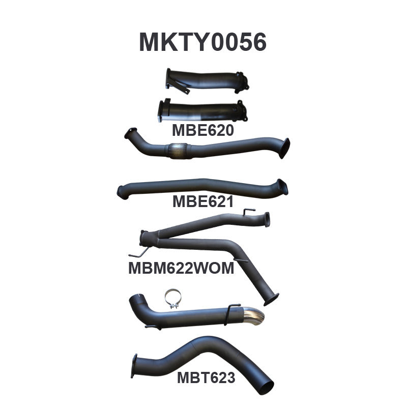 Manta Exhaust System - LandCruiser VDJ200 4.5L V8 Twin Turbo Diesel Wagon 2007-2015