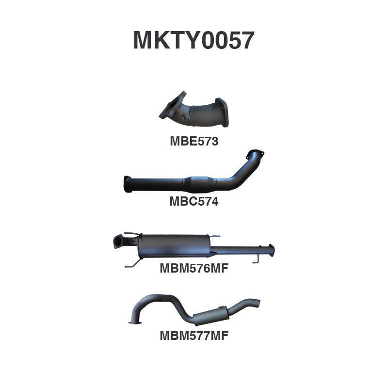 Manta Exhaust System - Prado KZJ120R 3.0L 1KZ Turbo Diesel Feb 2003-Aug 2007
