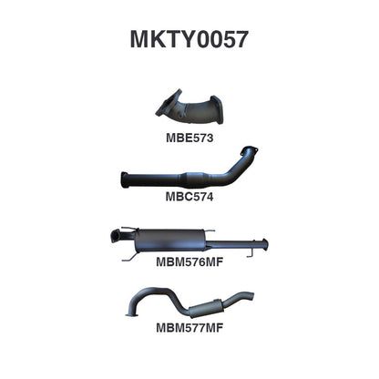 Manta Exhaust System - Prado KZJ120R 3.0L 1KZ Turbo Diesel Feb 2003-Aug 2007
