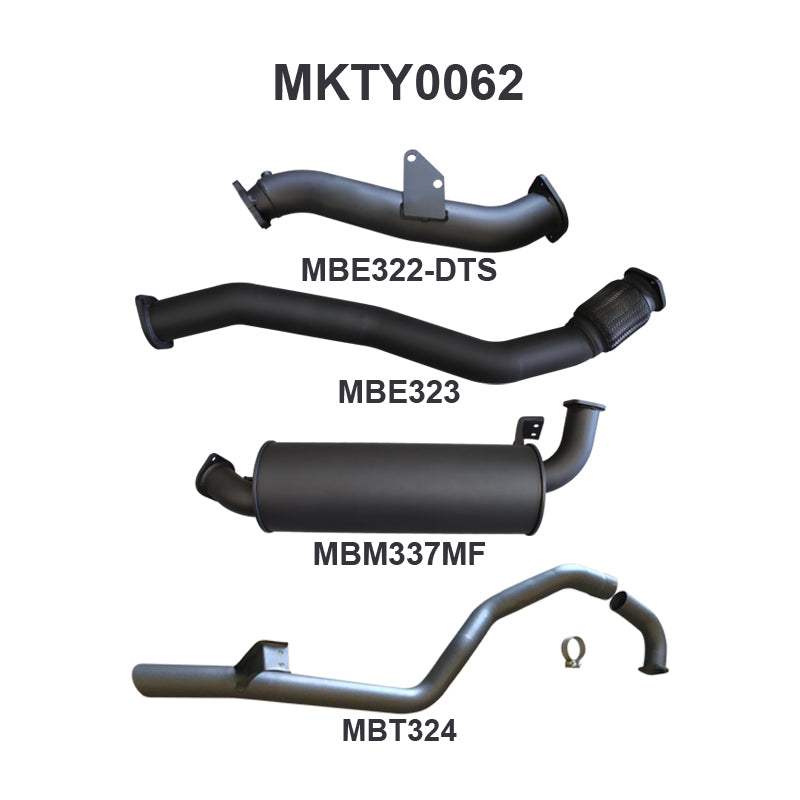 Manta Exhaust System - LandCruiser HZJ105 4.2L 1HZ Diesel Wagon - Aftermarket Turbo