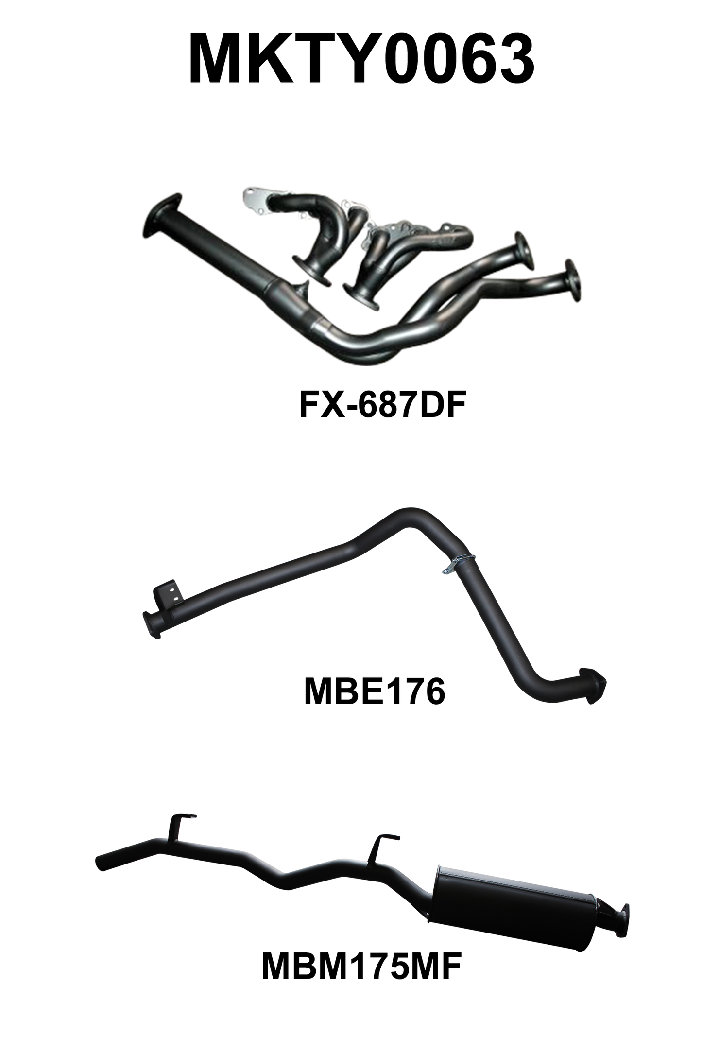 Manta Exhaust System - LandCruiser FZJ75/FZJ78 4.5L 1FZ Petrol Ute & Troop Carrier - MKTY0063