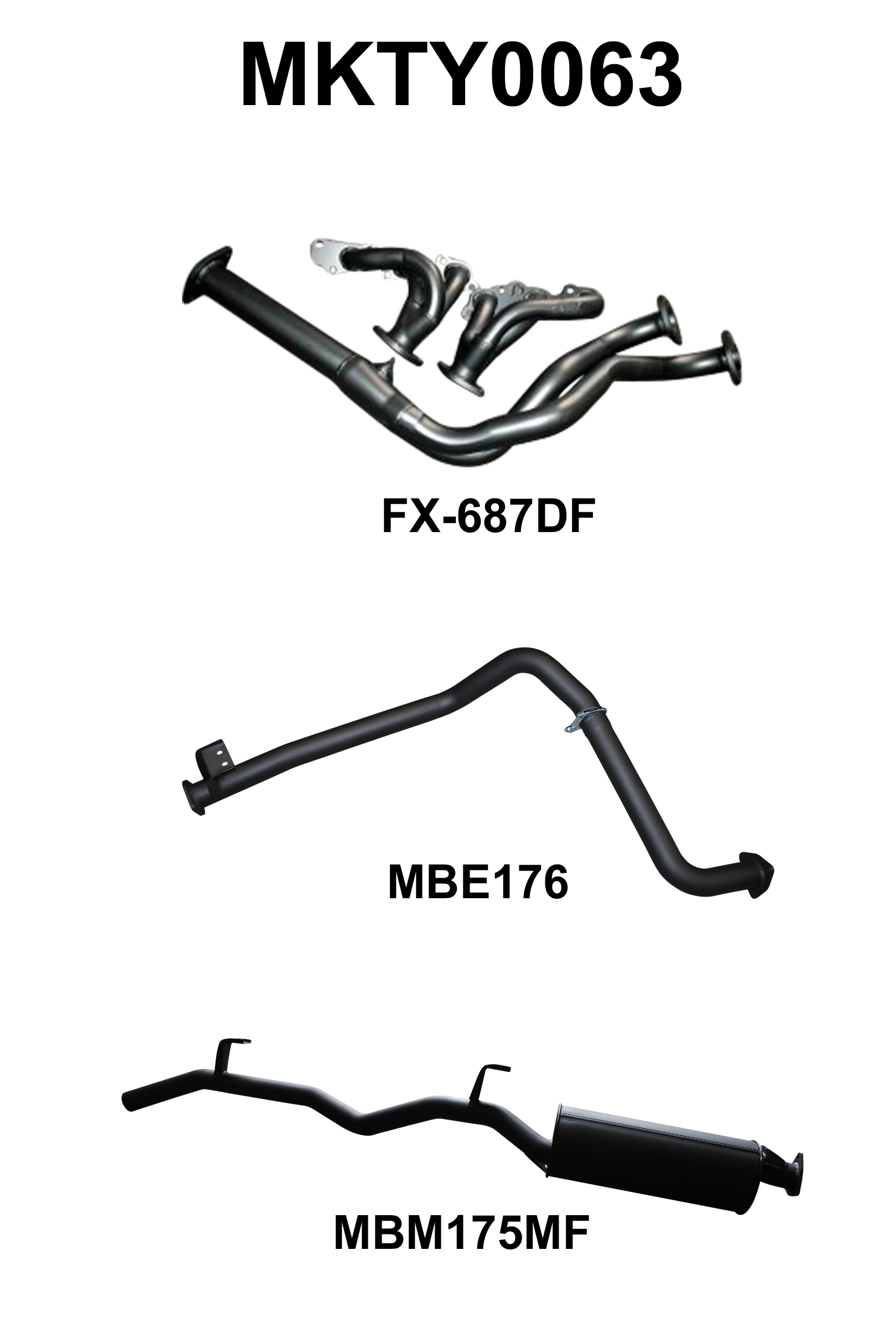 Manta Exhaust System - LandCruiser FZJ75/FZJ78 4.5L 1FZ Petrol Ute & Troop Carrier - MKTY0063