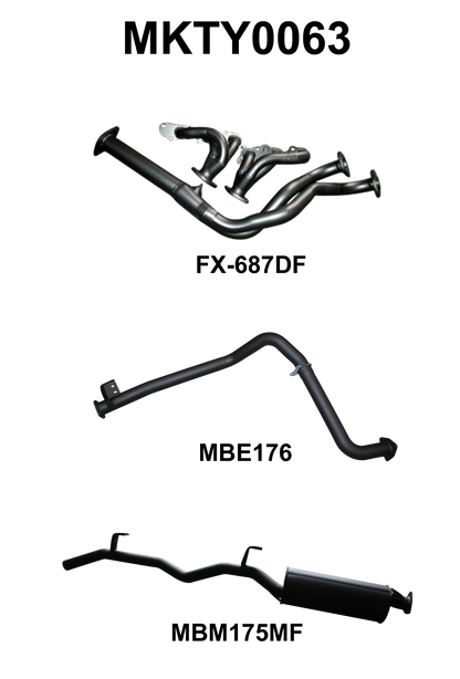 Manta Exhaust System - LandCruiser FZJ75/FZJ78 4.5L 1FZ Petrol Ute & Troop Carrier - MKTY0063