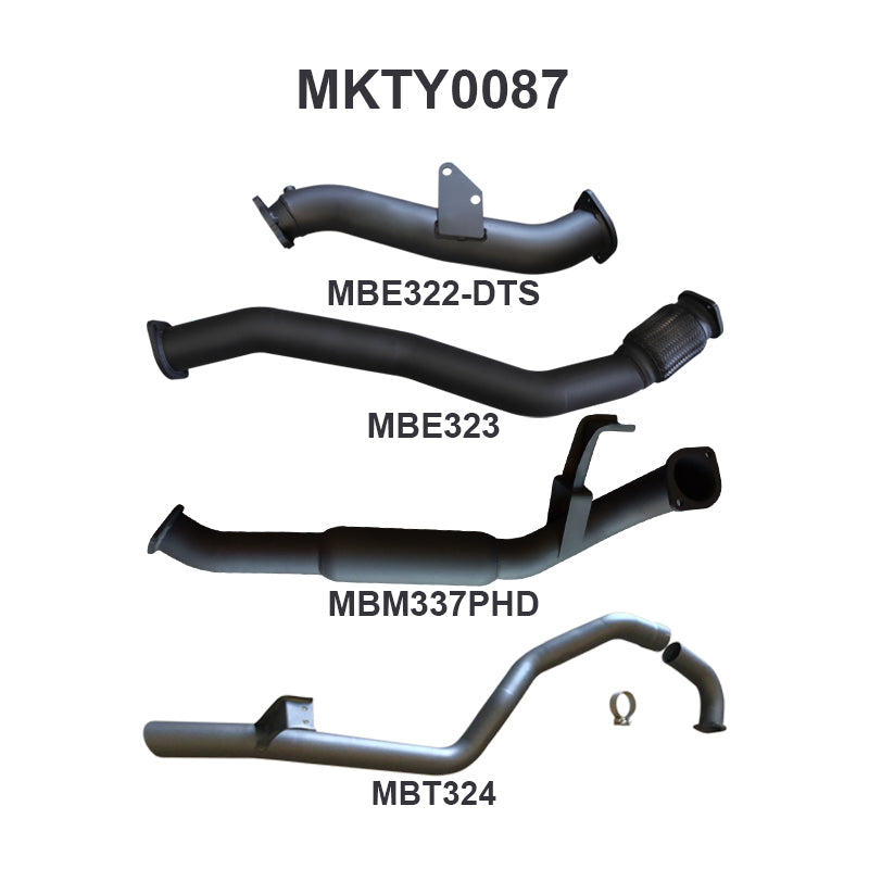 Manta Exhaust System - LandCruiser HZJ105 4.2L 1HZ Diesel Wagon - Aftermarket Turbo
