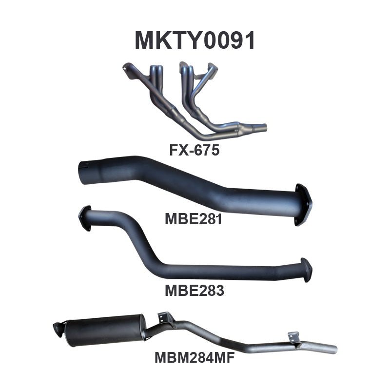 Manta Exhaust System - LandCruiser FJ75 4.0L 3F Petrol Ute & Troop Carrier - MKTY0091