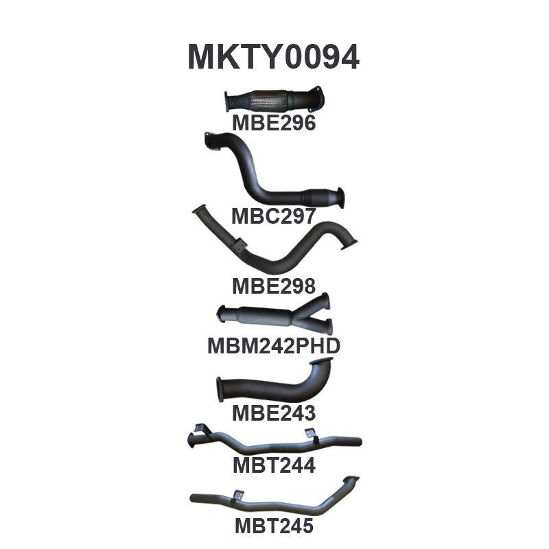 Manta Exhaust System - LandCruiser VDJ79 Single Cab 4.5L V8 2007-2016 - MKTY0094