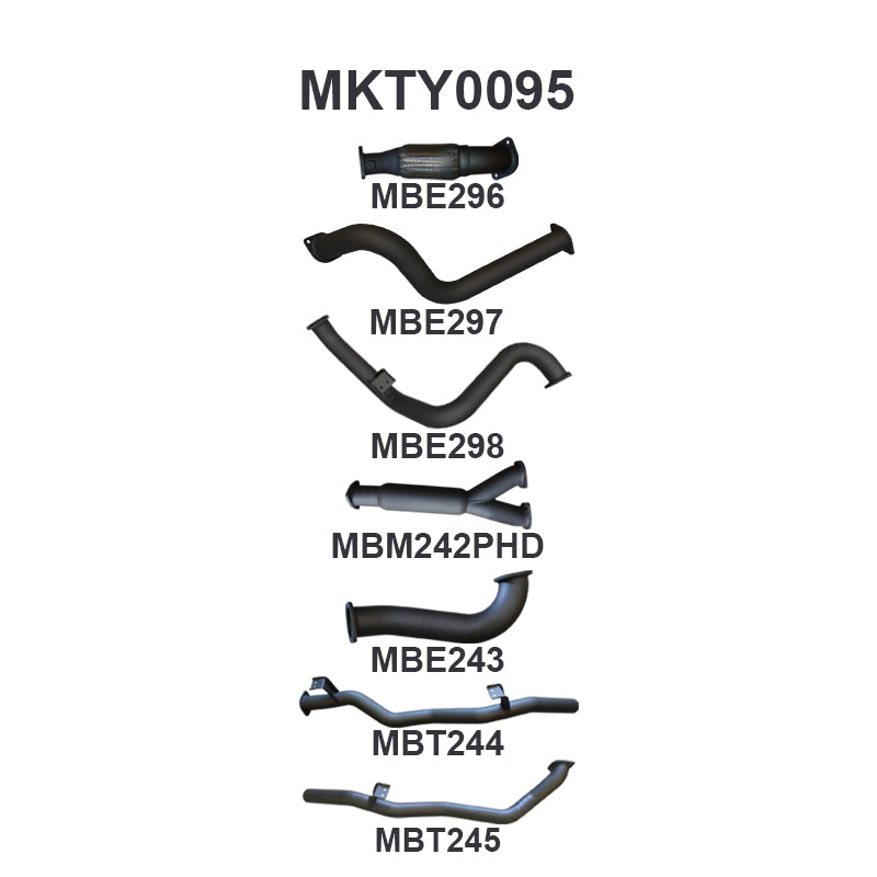 Manta Exhaust System - LandCruiser VDJ79 Single Cab 4.5L V8 2007-2016 - MKTY0095