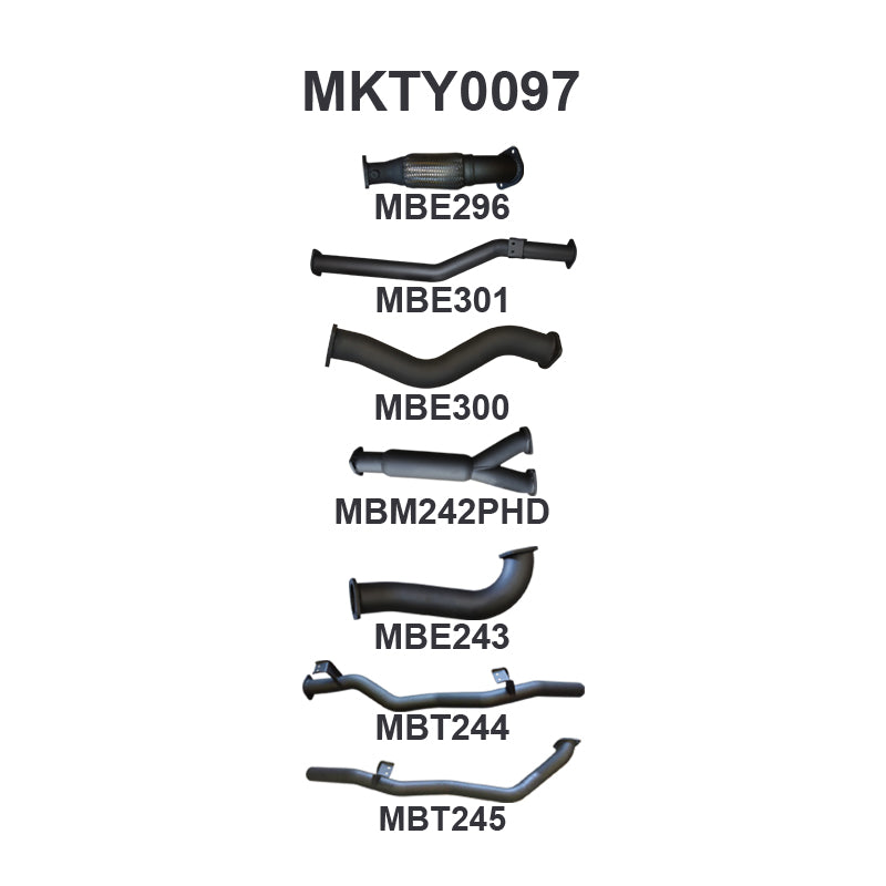 Manta Exhaust System - LandCruiser VDJ79 Dual Cab 4.5L V8 2012-2016 - MKTY0097