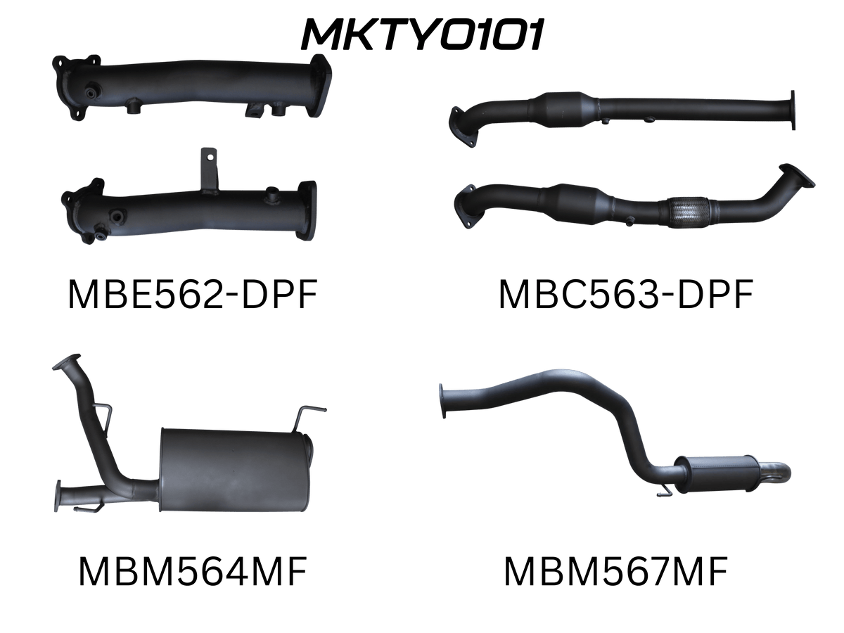 Manta Exhaust System - LandCruiser VDJ200 4.5L V8 Twin Turbo Diesel Wagon (with DPF) Oct 2015-2021