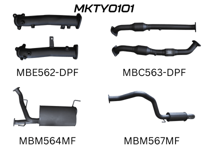Manta Exhaust System - LandCruiser VDJ200 4.5L V8 Twin Turbo Diesel Wagon (with DPF) Oct 2015-2021