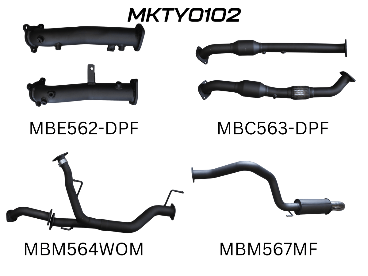 Manta Exhaust System - LandCruiser VDJ200 4.5L V8 Twin Turbo Diesel Wagon (with DPF) Oct 2015-2021