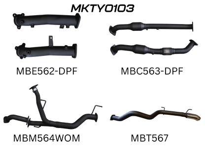 Manta Exhaust System - LandCruiser VDJ200 4.5L V8 Twin Turbo Diesel Wagon (with DPF) Oct 2015-2021