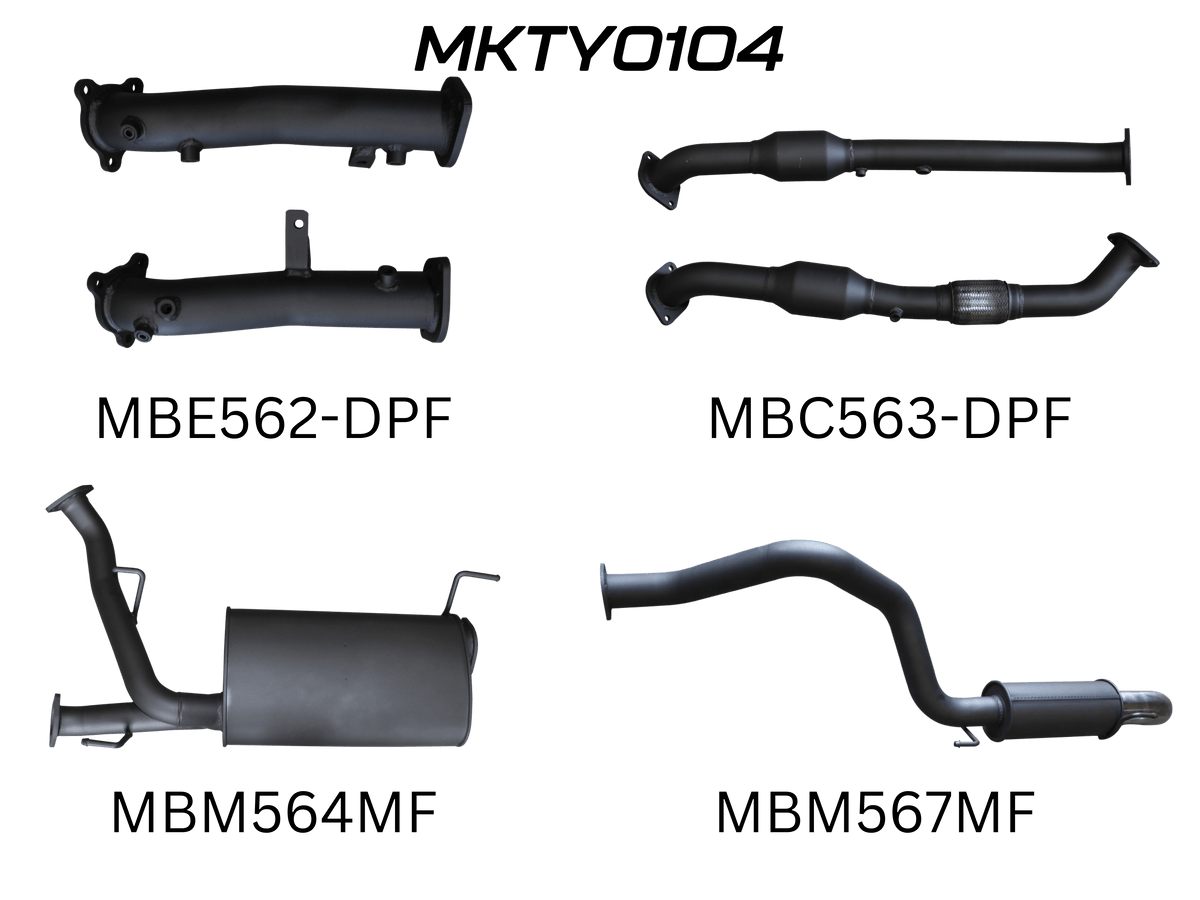 Manta Exhaust System - LandCruiser VDJ200 4.5L V8 Twin Turbo Diesel Wagon (with DPF) Oct 2015-2021