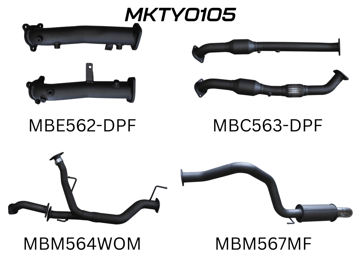 Manta Exhaust System - LandCruiser VDJ200 4.5L V8 Twin Turbo Diesel Wagon (with DPF) Oct 2015-2021