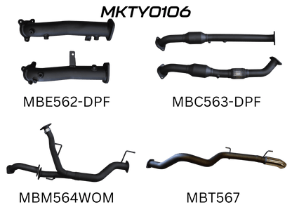 Manta Exhaust System - LandCruiser VDJ200 4.5L V8 Twin Turbo Diesel Wagon (with DPF) Oct 2015-2021