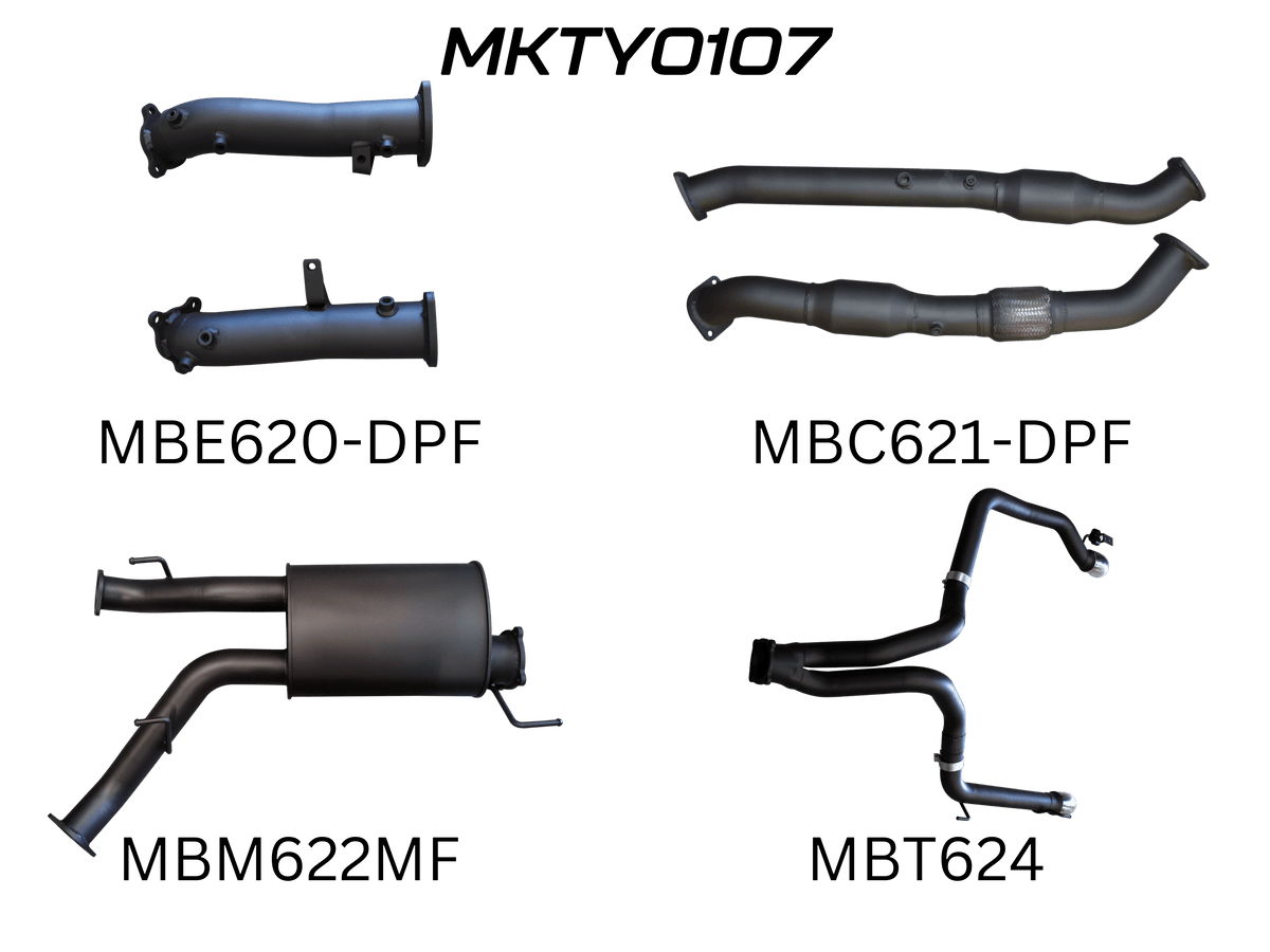 Manta Exhaust System - LandCruiser VDJ200 4.5L V8 Twin Turbo Diesel Wagon (with DPF) Oct 2015-2021