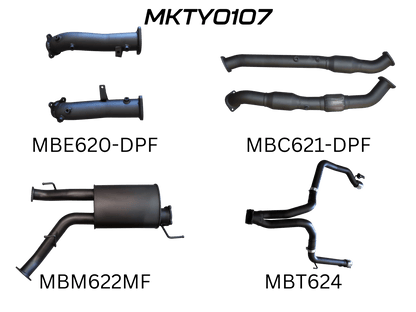 Manta Exhaust System - LandCruiser VDJ200 4.5L V8 Twin Turbo Diesel Wagon (with DPF) Oct 2015-2021