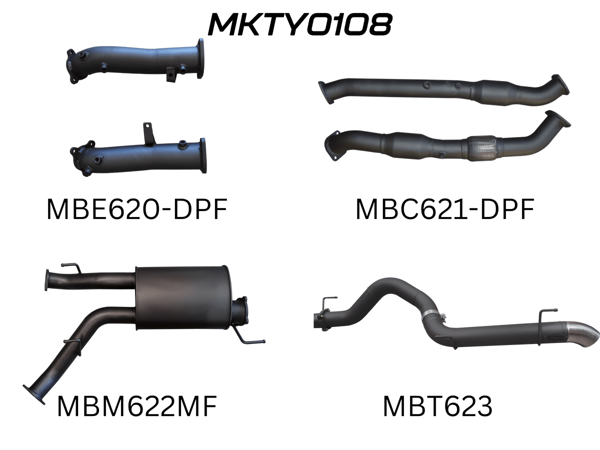 Manta Exhaust System - LandCruiser VDJ200 4.5L V8 Twin Turbo Diesel Wagon (with DPF) Oct 2015-2021
