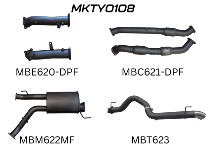 Manta Exhaust System - LandCruiser VDJ200 4.5L V8 Twin Turbo Diesel Wagon (with DPF) Oct 2015-2021