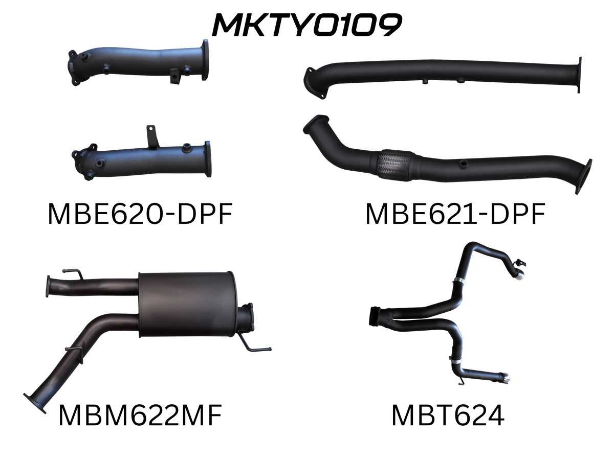 Manta Exhaust System - LandCruiser VDJ200 4.5L V8 Twin Turbo Diesel Wagon (with DPF) Oct 2015-2021