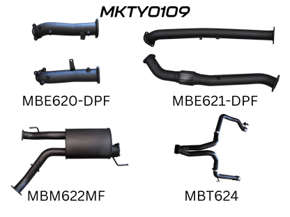 Manta Exhaust System - LandCruiser VDJ200 4.5L V8 Twin Turbo Diesel Wagon (with DPF) Oct 2015-2021
