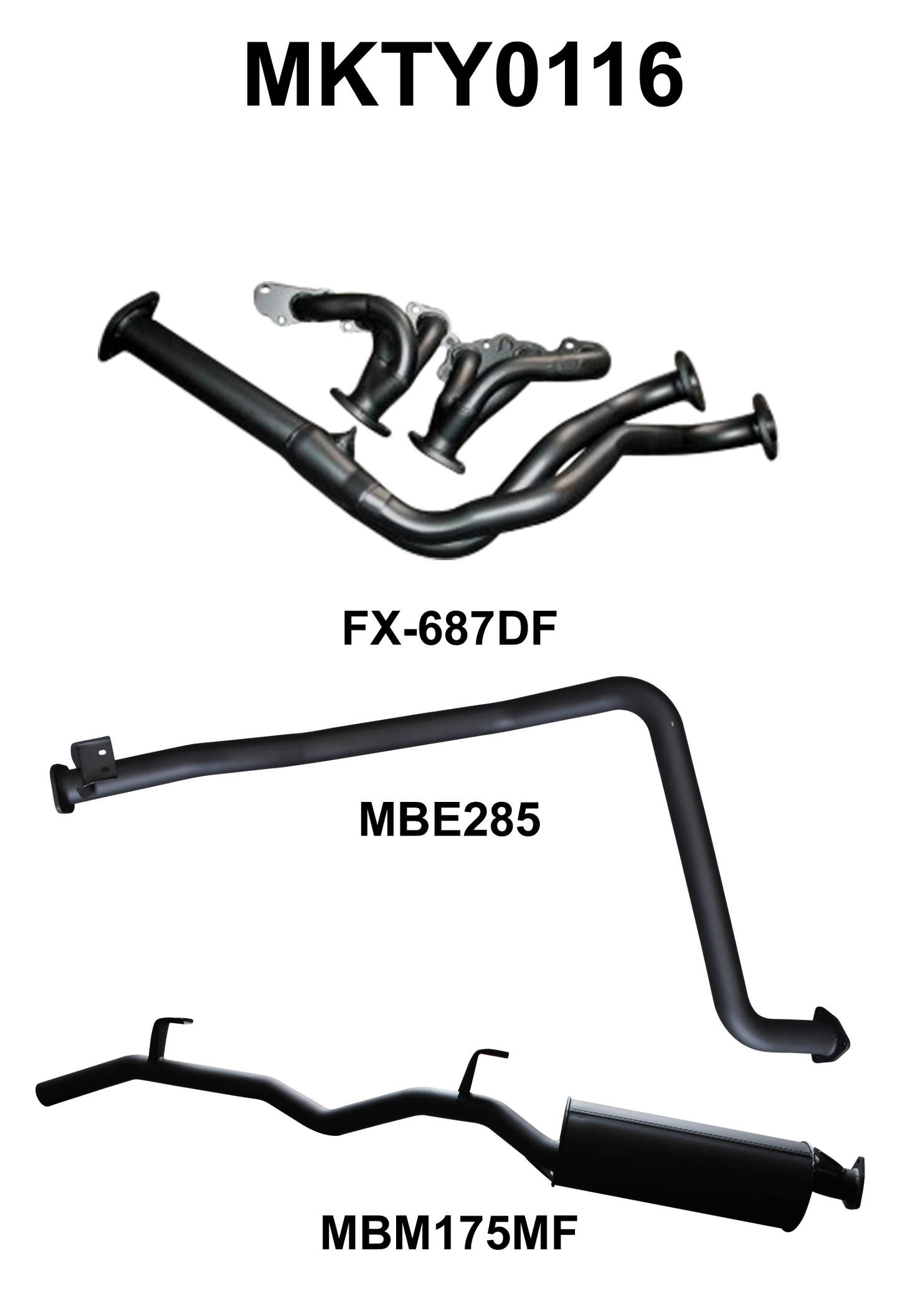 Manta Exhaust System - LandCruiser FZJ79 4.5L 6-Cyl Petrol Ute - MKTY0116