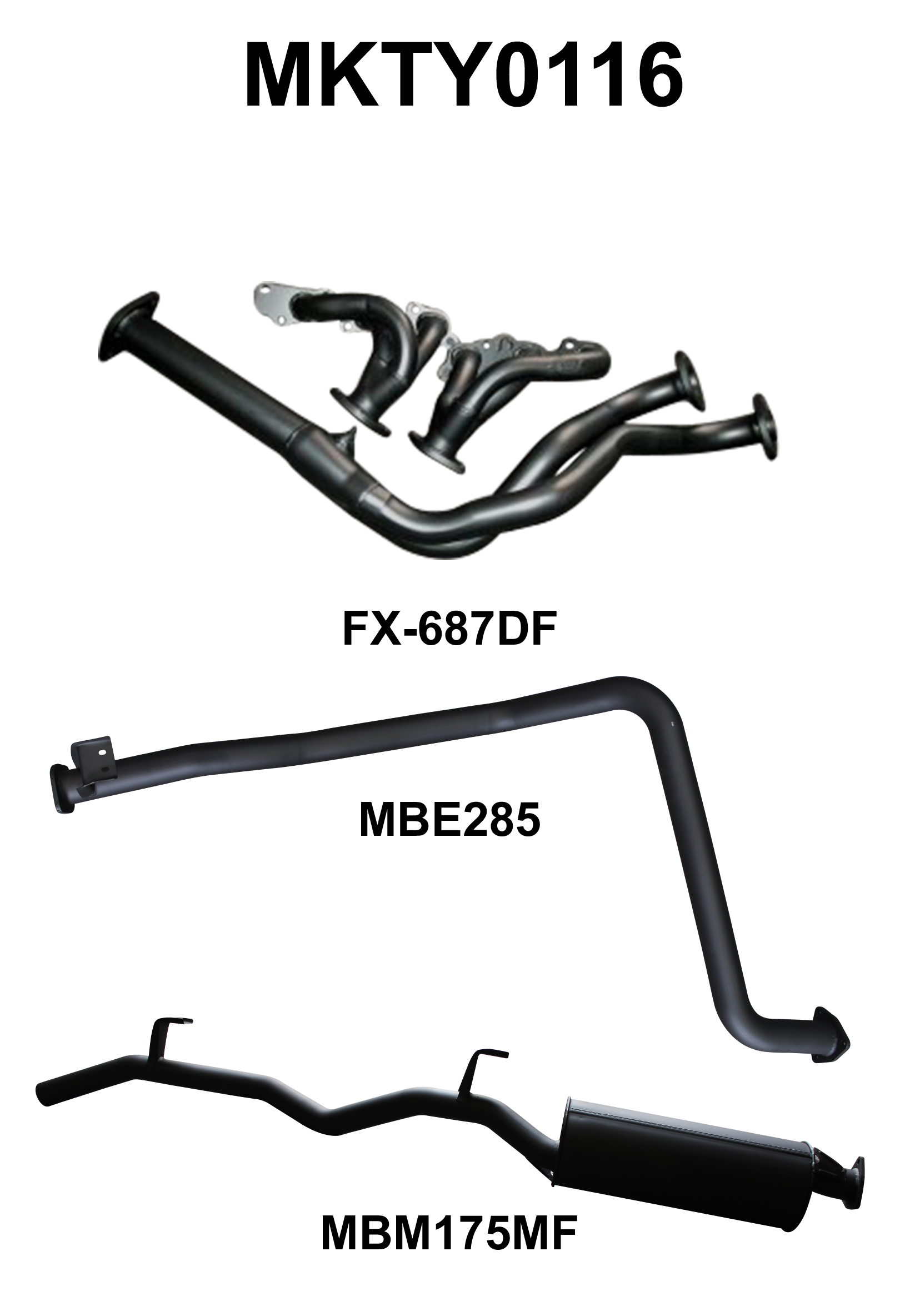 Manta Exhaust System - LandCruiser FZJ79 4.5L 6-Cyl Petrol Ute - MKTY0116