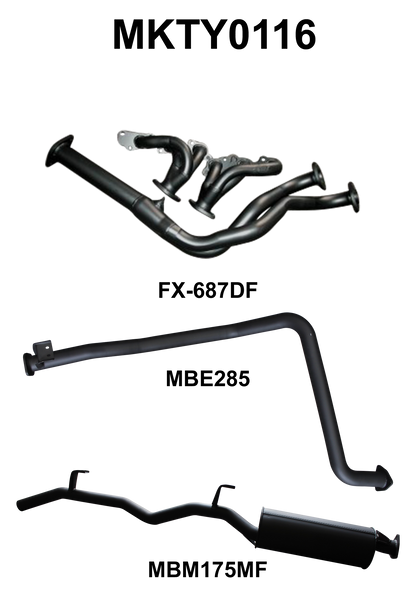 Manta Exhaust System - LandCruiser FZJ79 4.5L 6-Cyl Petrol Ute - MKTY0116