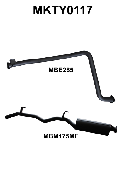 Manta Exhaust System - LandCruiser FZJ79 4.5L 6-Cyl Petrol Ute - MKTY0117