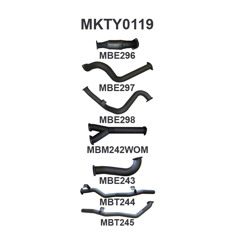 Manta Exhaust System - LandCruiser VDJ79 Single Cab 4.5L V8 2007-2016 - MKTY0119