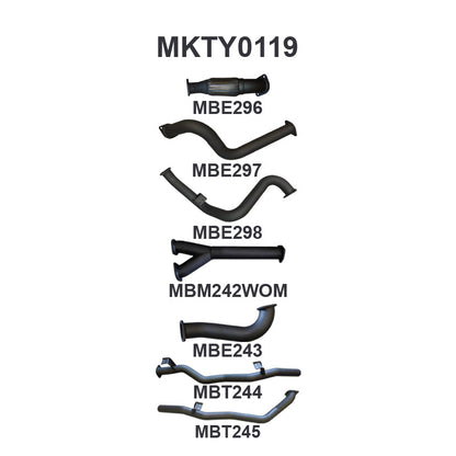 Manta Exhaust System - LandCruiser VDJ79 Single Cab 4.5L V8 2007-2016 - MKTY0119