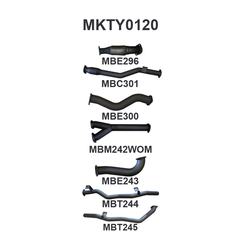 Manta Exhaust System - LandCruiser VDJ79 Dual Cab 4.5L V8 2012-2016 - MKTY0120