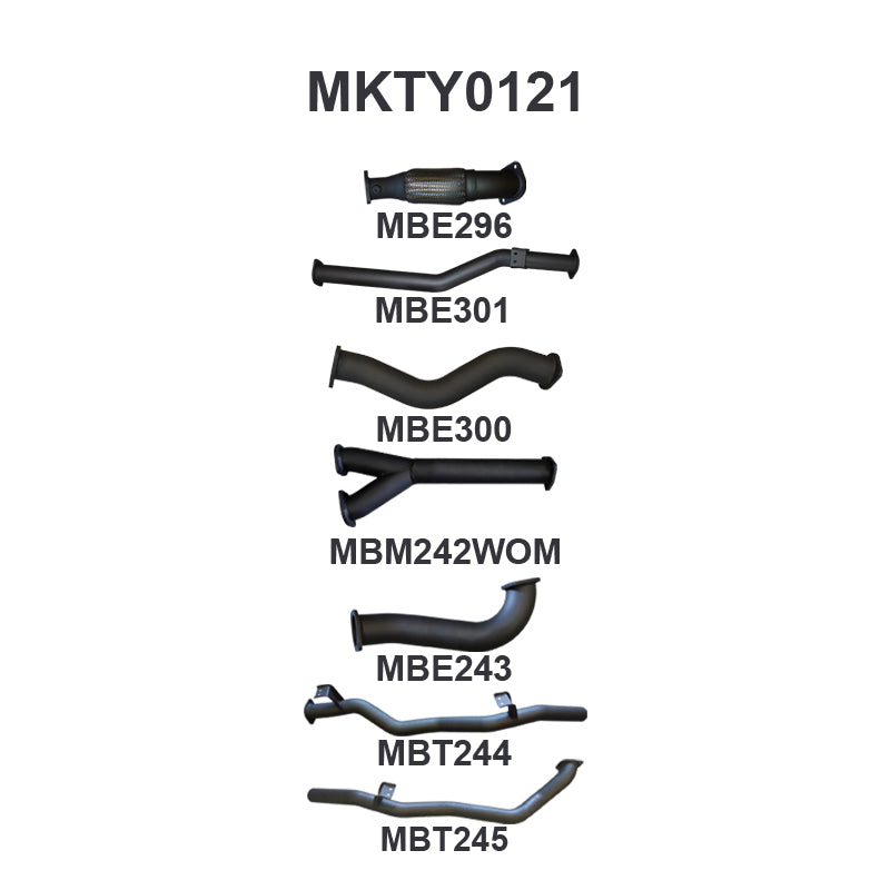 Manta Exhaust System - LandCruiser VDJ79 Dual Cab 4.5L V8 2012-2016 - MKTY0121