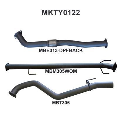 Manta Exhaust System - Hilux GUN126R / GUN125R N80 2.8L & 2.4L Turbo Diesel D4D (with DPF) 2015-On