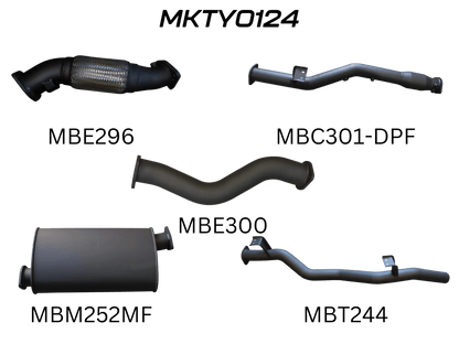 Manta Exhaust System - LandCruiser VDJ79 Dual Cab 4.5L V8 DPF Oct 2016-On - MKTY0124