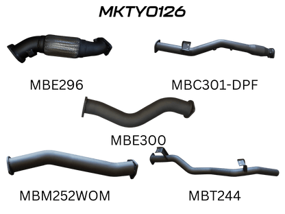 Manta Exhaust System - LandCruiser VDJ79 Dual Cab 4.5L V8 DPF Oct 2016-On - MKTY0126