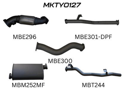 Manta Exhaust System - LandCruiser VDJ79 Dual Cab 4.5L V8 DPF Oct 2016-On - MKTY0127