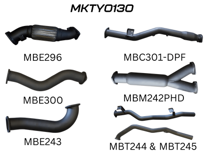 Manta Exhaust System - LandCruiser VDJ79 Dual Cab 4.5L V8 DPF Oct 2016-On - MKTY0130