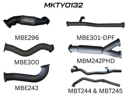 Manta Exhaust System - LandCruiser VDJ79 Dual Cab 4.5L V8 DPF Oct 2016-On - MKTY0132