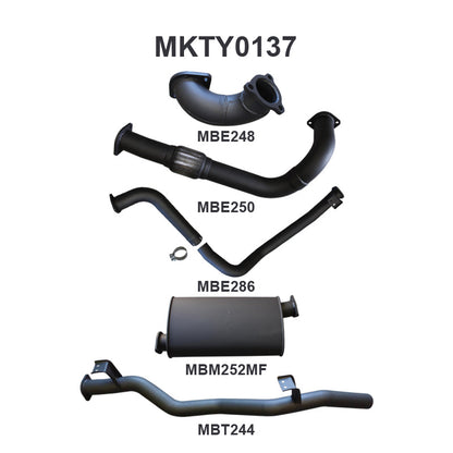 Manta Exhaust System - LandCruiser HZJ75/HZJ78 4.2L 1HZ Diesel - Aftermarket Turbo - MKTY0137