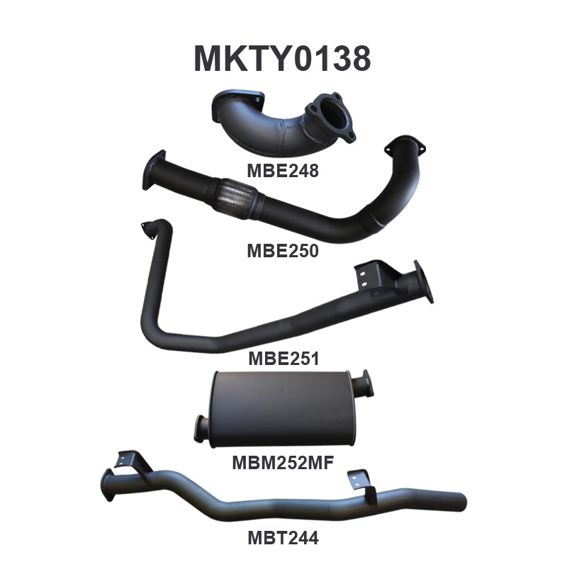 Manta Exhaust System - LandCruiser HZJ79 4.2L 1HZ Diesel Ute - Turbo Applications - MKTY0138
