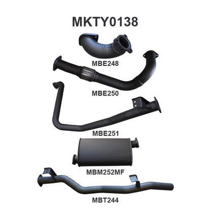 Manta Exhaust System - LandCruiser HZJ79 4.2L 1HZ Diesel Ute - Turbo Applications - MKTY0138