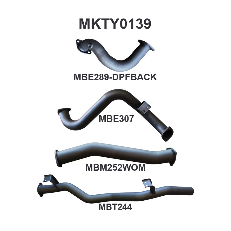 Manta Exhaust System - LandCruiser VDJ78 Troop Carrier 4.5L V8 DPF Oct 2016-On - MKTY0139