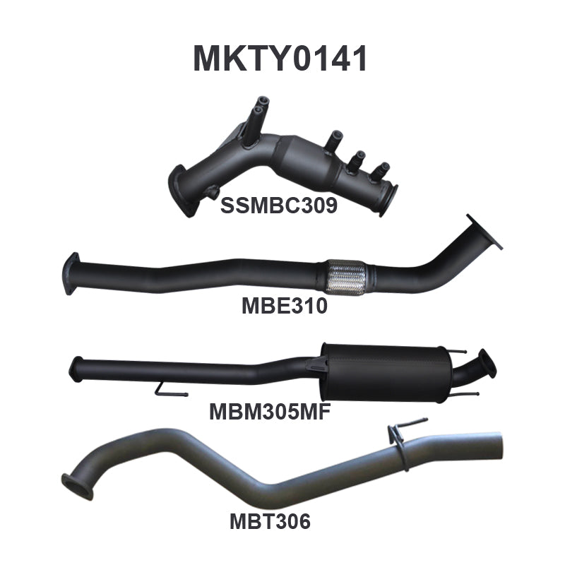 Manta Exhaust System - Hilux GUN126R / GUN125R N80 2.8L & 2.4L Turbo Diesel D4D (with DPF) 2015-On