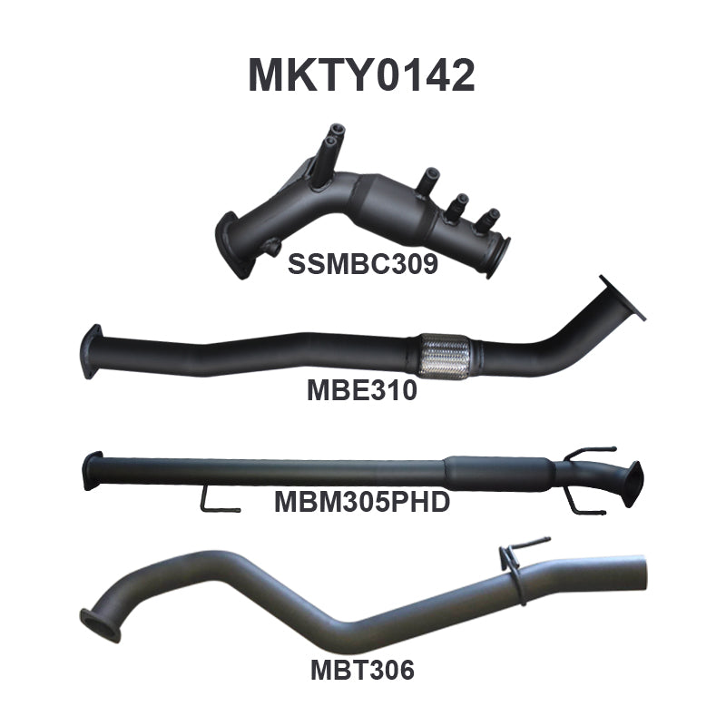 Manta Exhaust System - Hilux GUN126R / GUN125R N80 2.8L & 2.4L Turbo Diesel D4D (with DPF) 2015-On