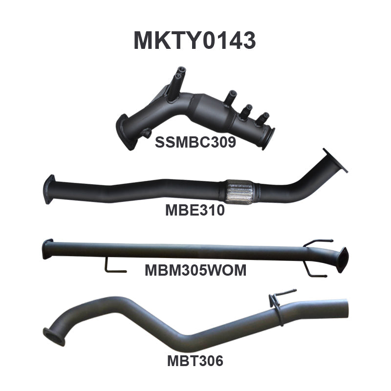Manta Exhaust System - Hilux GUN126R / GUN125R N80 2.8L & 2.4L Turbo Diesel D4D (with DPF) 2015-On