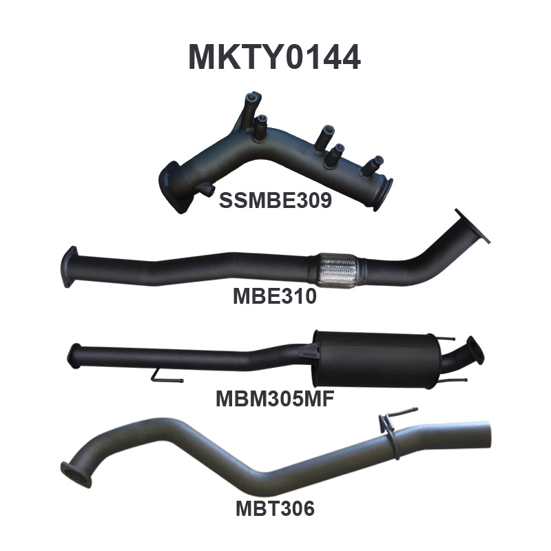 Manta Exhaust System - Hilux GUN126R / GUN125R N80 2.8L & 2.4L Turbo Diesel D4D (with DPF) 2015-On